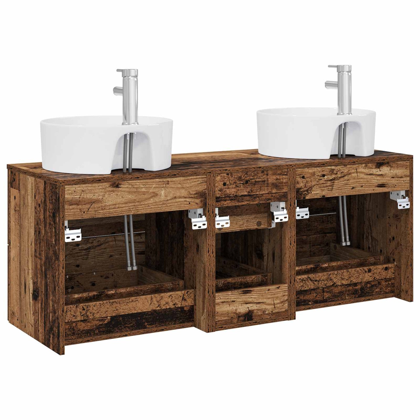 vidaXL Bathroom Furniture Set 3 pcs Old Wood 49.5 x 44.5 x 65 cm