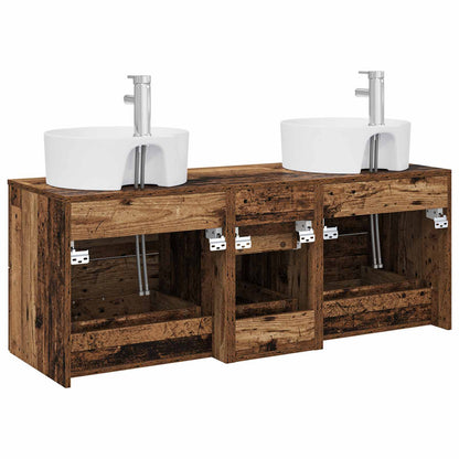 vidaXL Bathroom Furniture Set 3 pcs Old Wood 49.5 x 44.5 x 65 cm