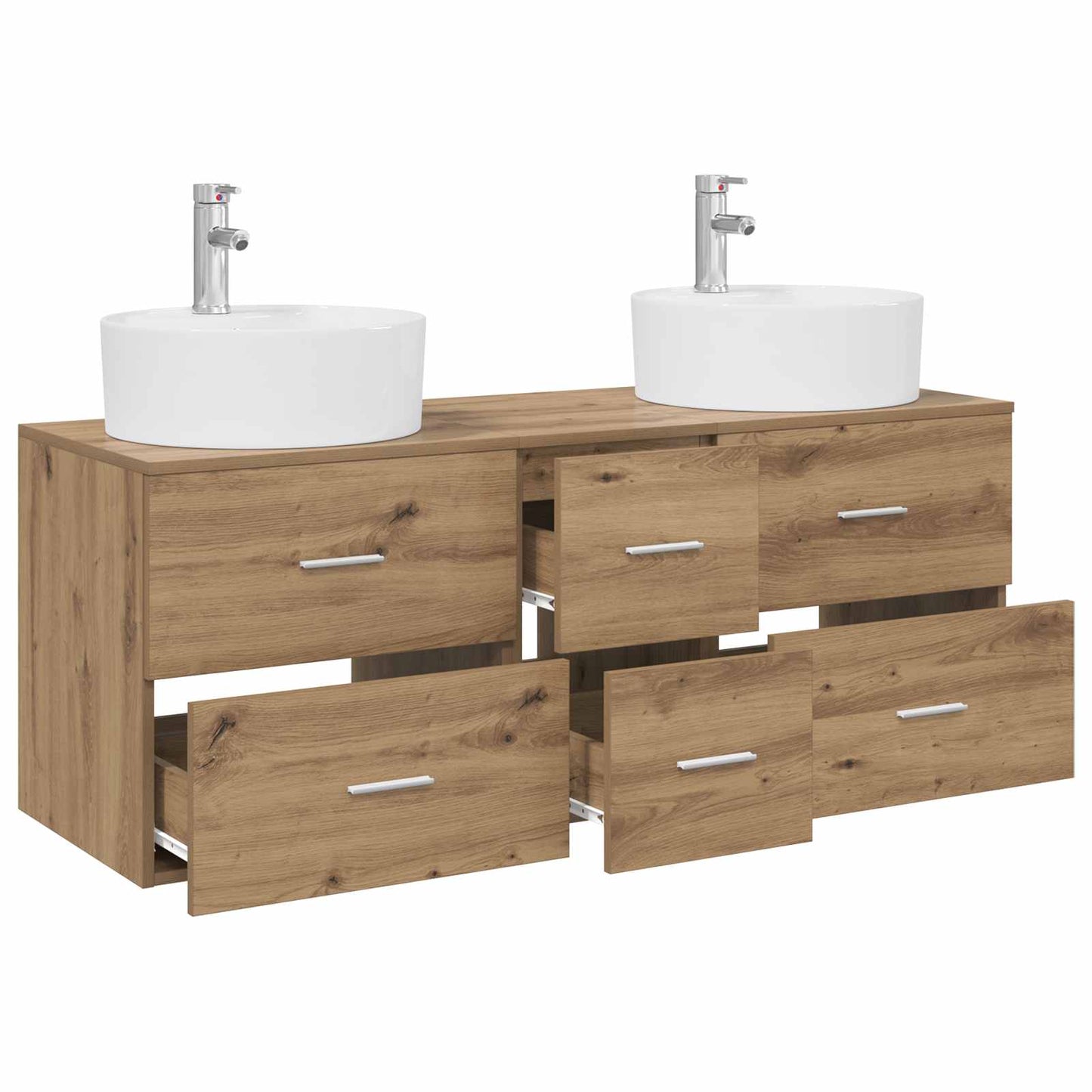 vidaXL Bathroom Furniture Set 3 pcs Artisan Oak 49.5 x 44.5 x 65 cm