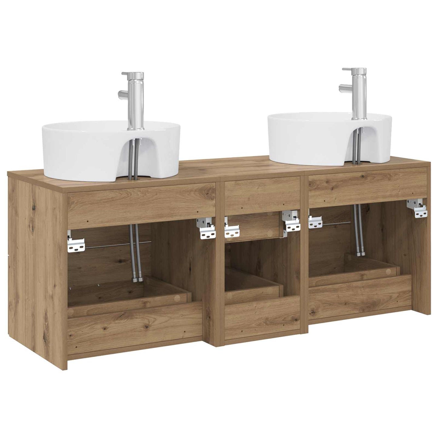 vidaXL Bathroom Furniture Set 3 pcs Artisan Oak 49.5 x 44.5 x 65 cm