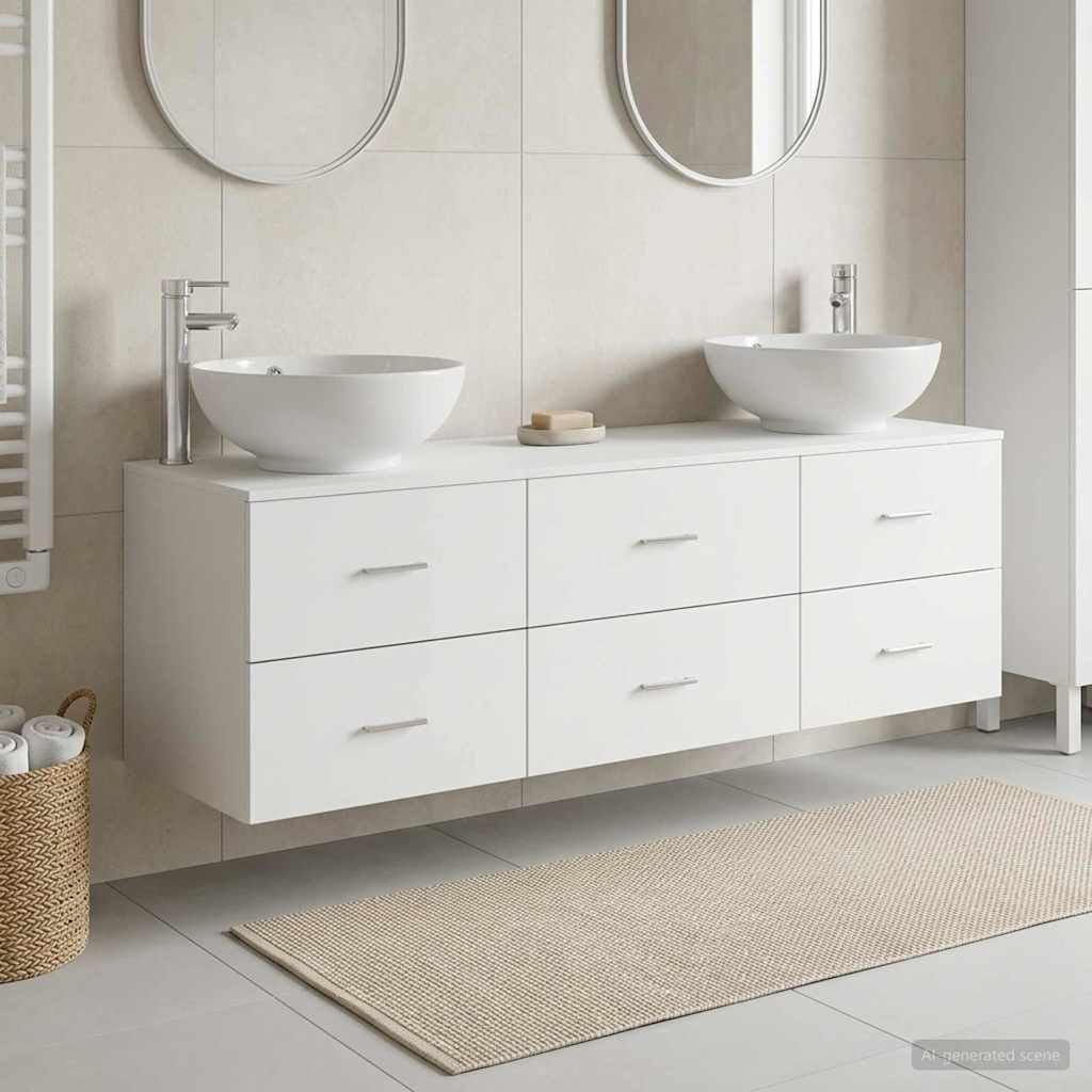 vidaXL Bathroom Furniture Set 3 pcs White 49.5 x 44.5 x 65 cm