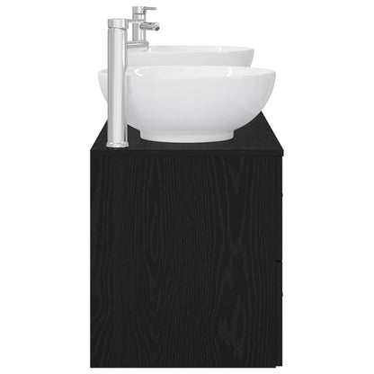 vidaXL Bathroom Furniture Set 3 pcs Black 49.5 x 44.5 x 65 cm