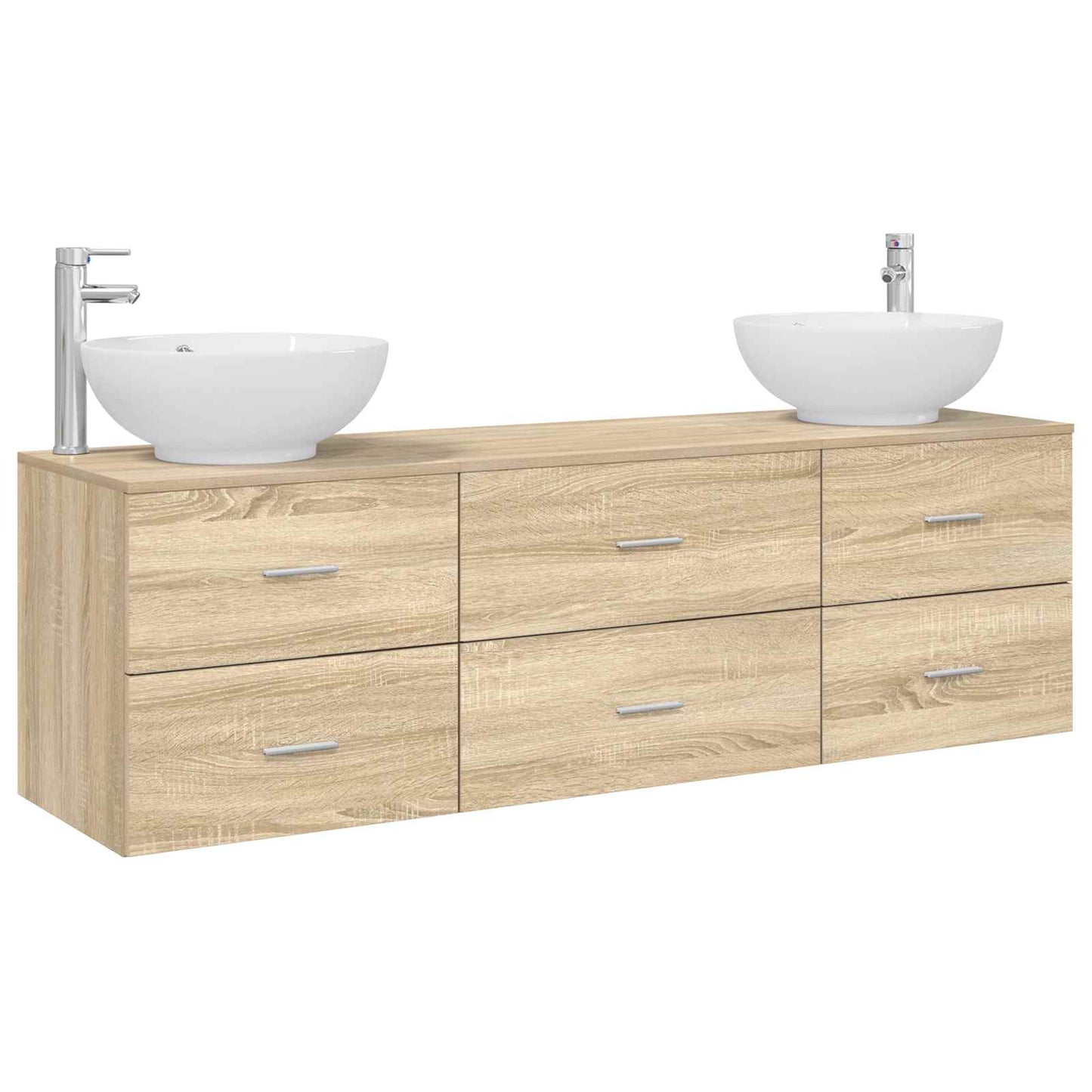 vidaXL Bathroom Furniture Set 3 pcs Sonoma Oak 49.5 x 44.5 x 65 cm