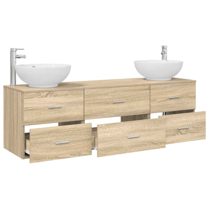 vidaXL Bathroom Furniture Set 3 pcs Sonoma Oak 49.5 x 44.5 x 65 cm