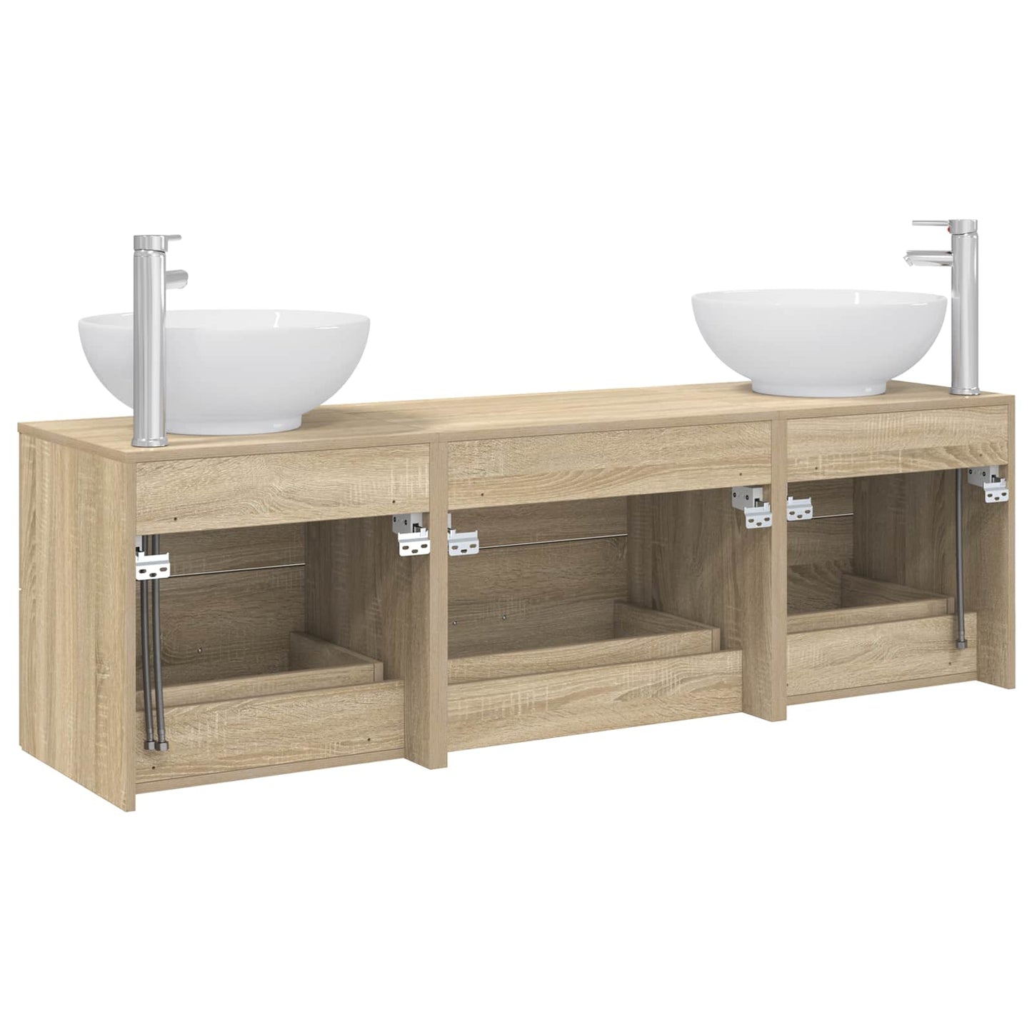 vidaXL Bathroom Furniture Set 3 pcs Sonoma Oak 49.5 x 44.5 x 65 cm