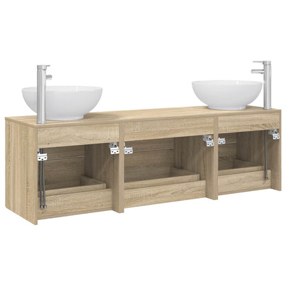 vidaXL Bathroom Furniture Set 3 pcs Sonoma Oak 49.5 x 44.5 x 65 cm
