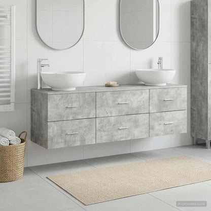 vidaXL Bathroom Furniture Set 3 pcs Concrete Grey 49.5 x 44.5 x 65 cm