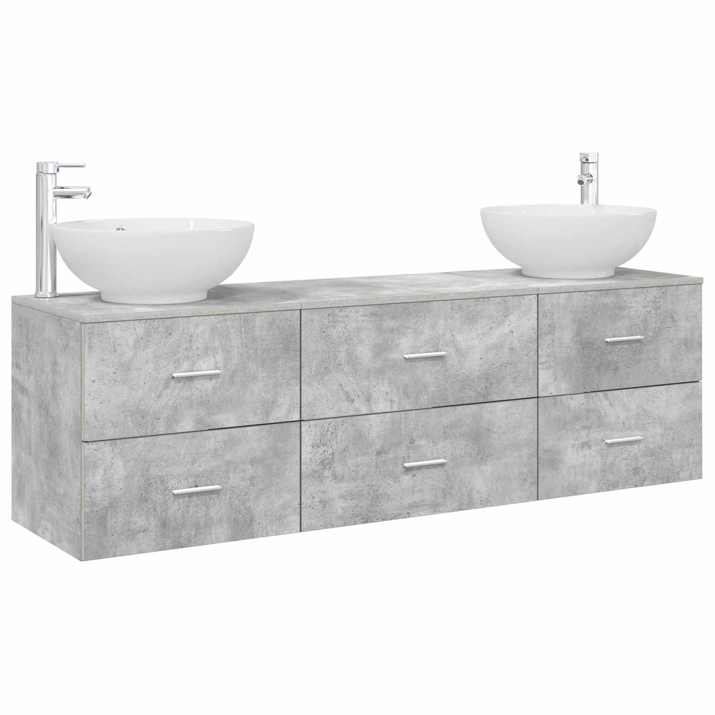 vidaXL Bathroom Furniture Set 3 pcs Concrete Grey 49.5 x 44.5 x 65 cm