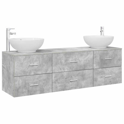 vidaXL Bathroom Furniture Set 3 pcs Concrete Grey 49.5 x 44.5 x 65 cm