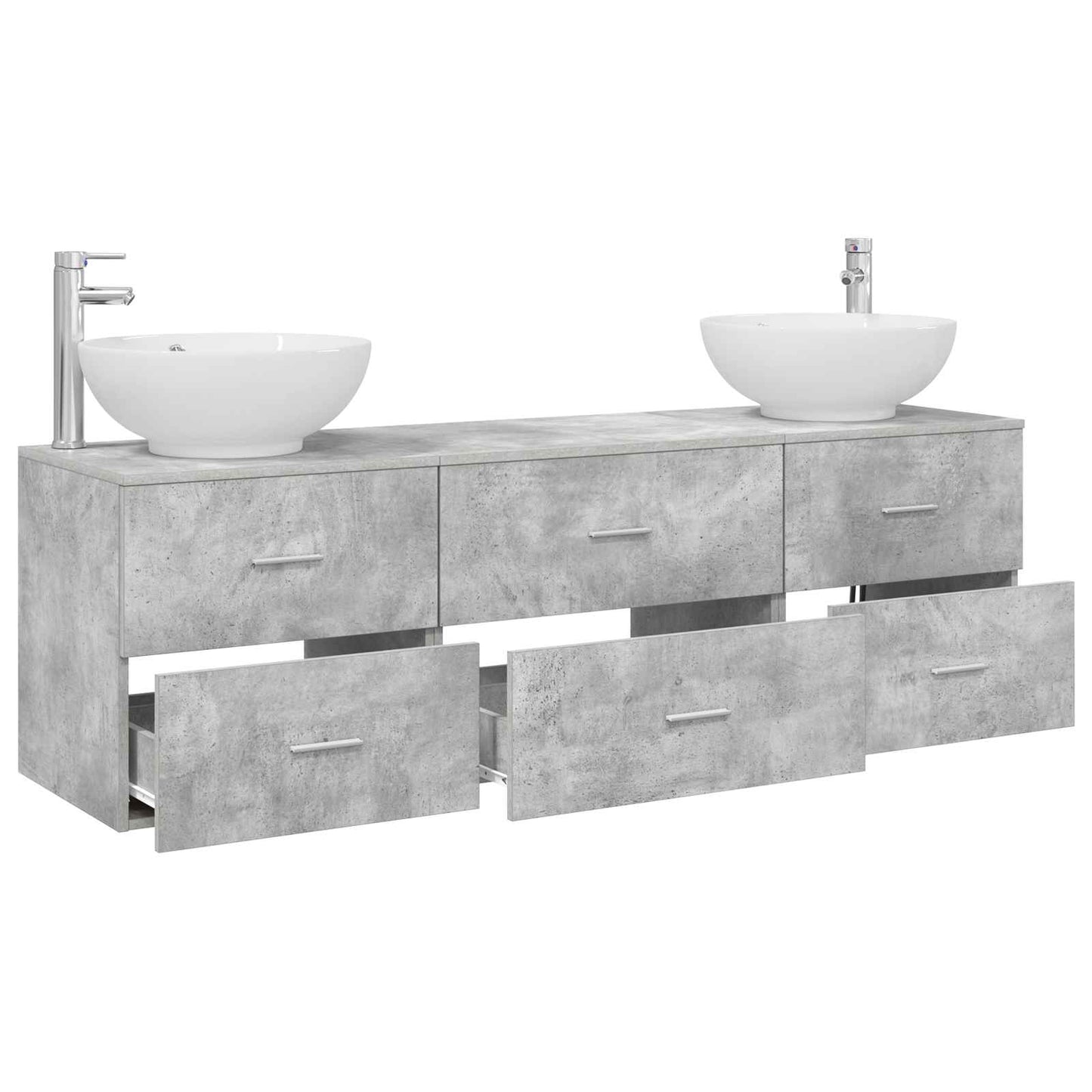 vidaXL Bathroom Furniture Set 3 pcs Concrete Grey 49.5 x 44.5 x 65 cm