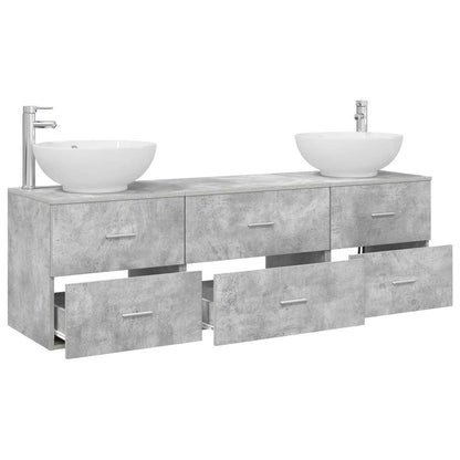 vidaXL Bathroom Furniture Set 3 pcs Concrete Grey 49.5 x 44.5 x 65 cm