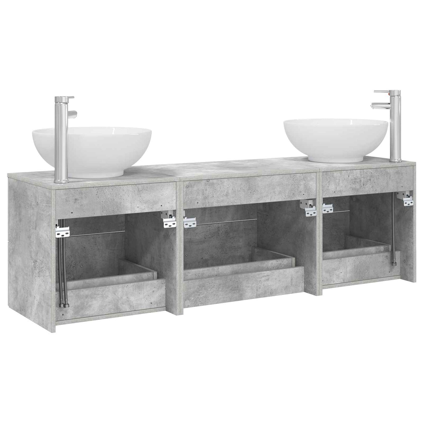 vidaXL Bathroom Furniture Set 3 pcs Concrete Grey 49.5 x 44.5 x 65 cm