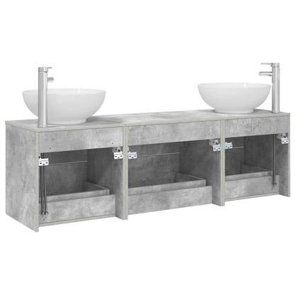 vidaXL Bathroom Furniture Set 3 pcs Concrete Grey 49.5 x 44.5 x 65 cm