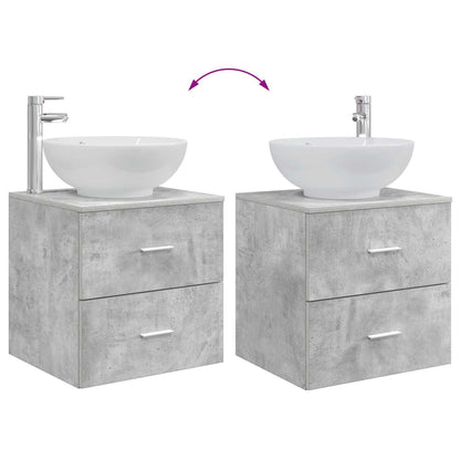 vidaXL Bathroom Furniture Set 3 pcs Concrete Grey 49.5 x 44.5 x 65 cm