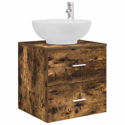 vidaXL Bathroom Furniture Set 3 pcs Smoked Oak 49.5 x 44.5 x 65 cm