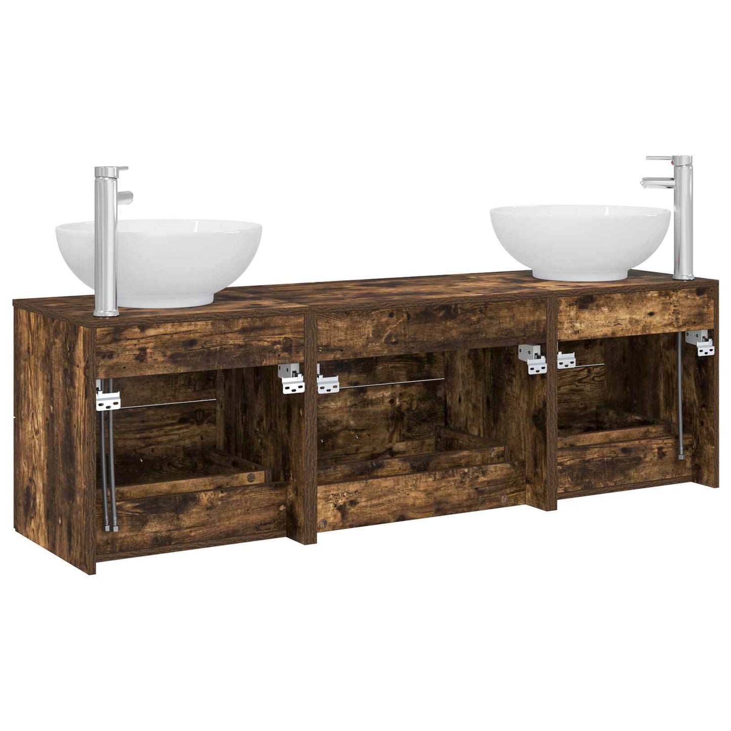 vidaXL Bathroom Furniture Set 3 pcs Smoked Oak 49.5 x 44.5 x 65 cm