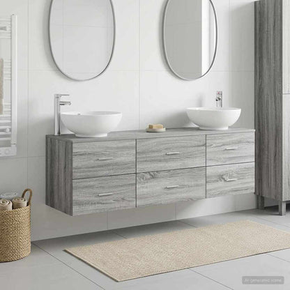vidaXL Bathroom Furniture Set 3 pcs Grey Sonoma 49.5 x 44.5 x 65 cm