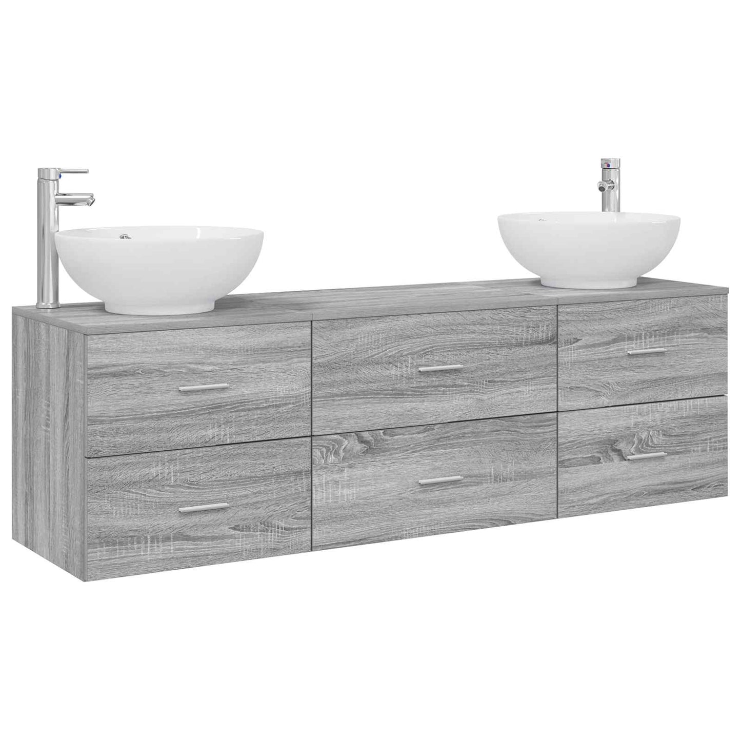 vidaXL Bathroom Furniture Set 3 pcs Grey Sonoma 49.5 x 44.5 x 65 cm