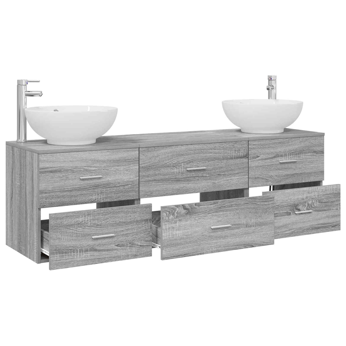 vidaXL Bathroom Furniture Set 3 pcs Grey Sonoma 49.5 x 44.5 x 65 cm