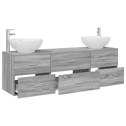 vidaXL Bathroom Furniture Set 3 pcs Grey Sonoma 49.5 x 44.5 x 65 cm