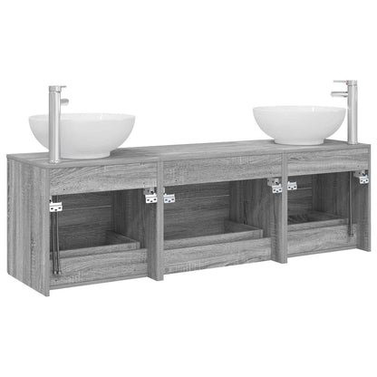 vidaXL Bathroom Furniture Set 3 pcs Grey Sonoma 49.5 x 44.5 x 65 cm