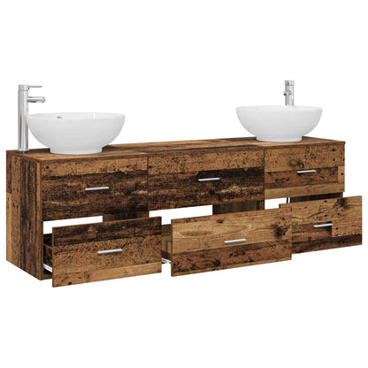 vidaXL Bathroom Furniture Set 3 pcs Old Wood 49.5 x 44.5 x 65 cm