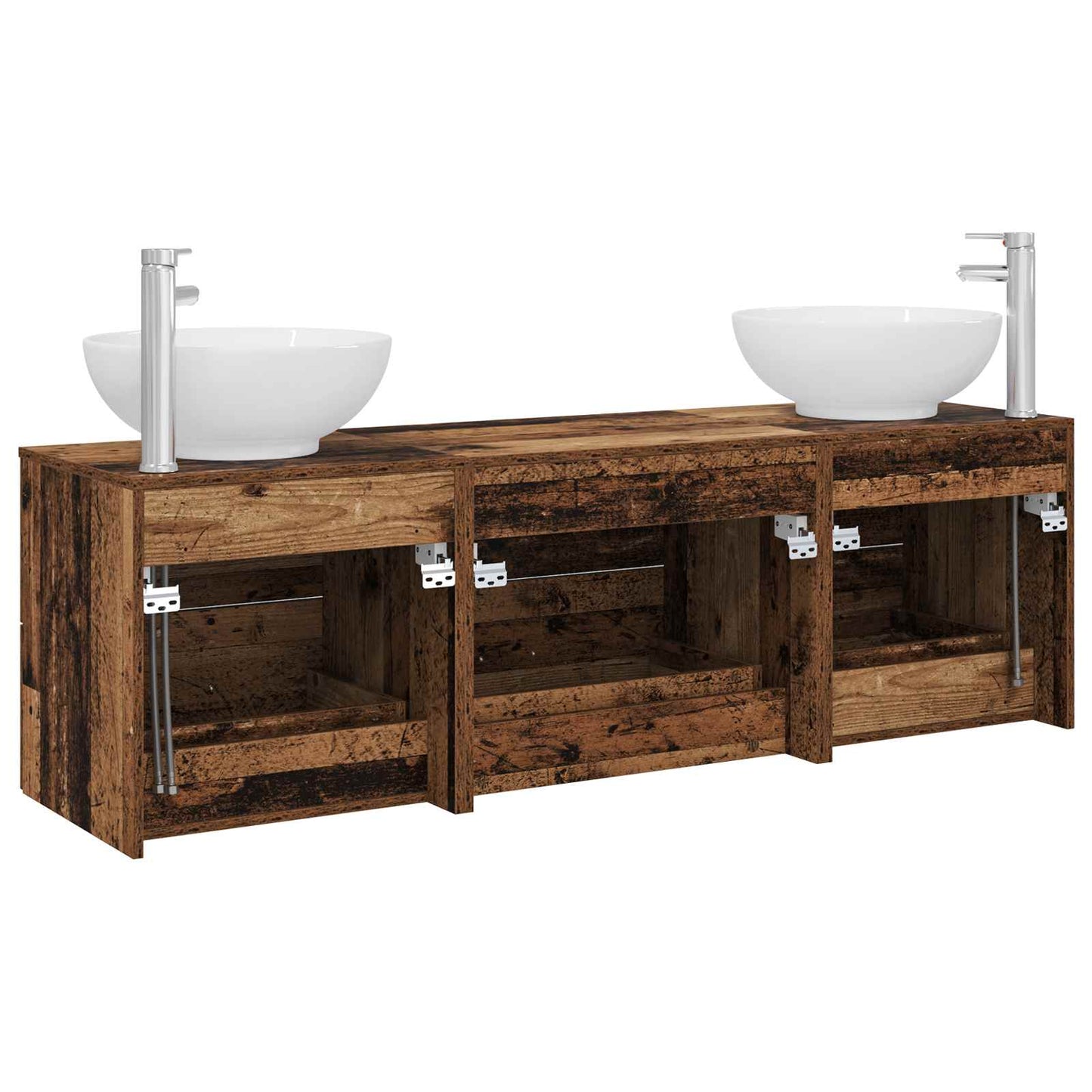 vidaXL Bathroom Furniture Set 3 pcs Old Wood 49.5 x 44.5 x 65 cm