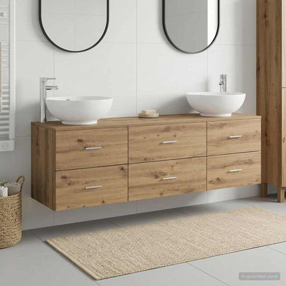 vidaXL Bathroom Furniture Set 3 pcs Artisan Oak 49.5 x 44.5 x 65 cm
