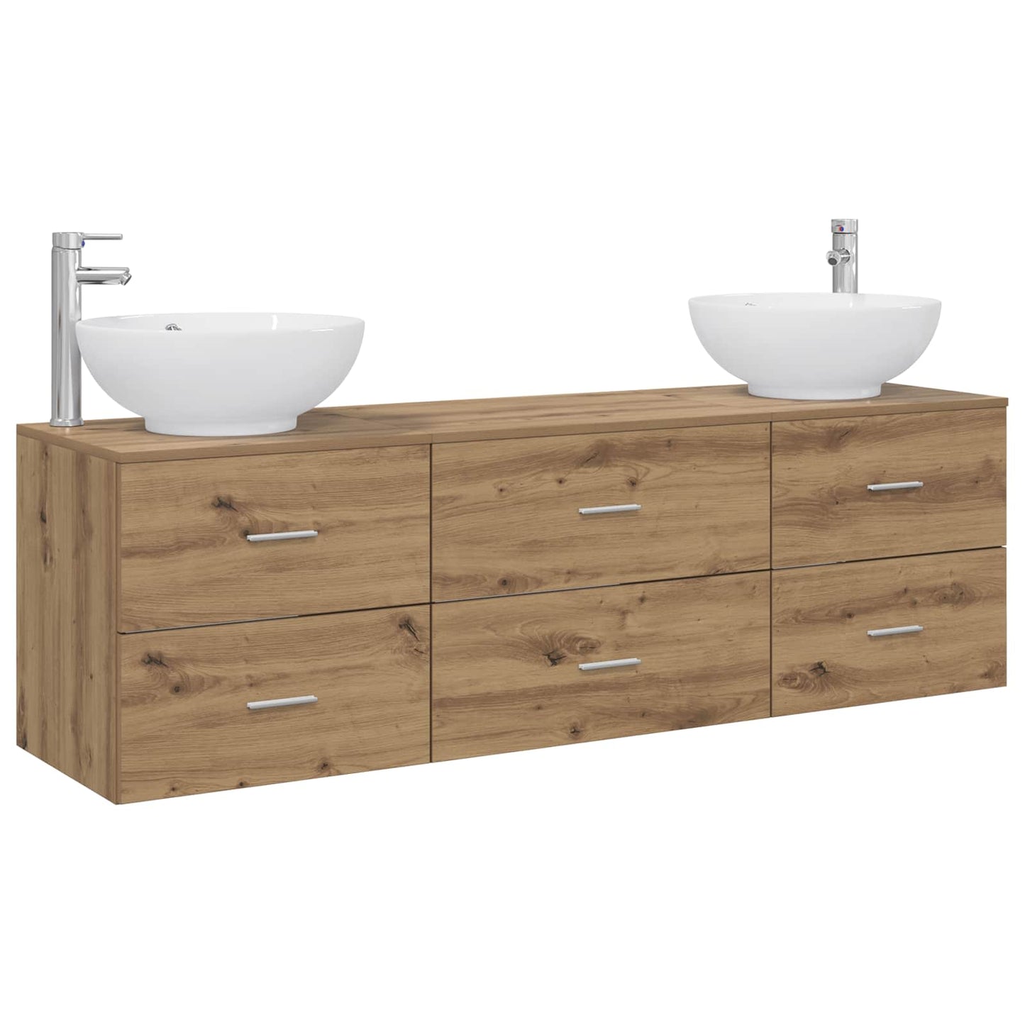 vidaXL Bathroom Furniture Set 3 pcs Artisan Oak 49.5 x 44.5 x 65 cm