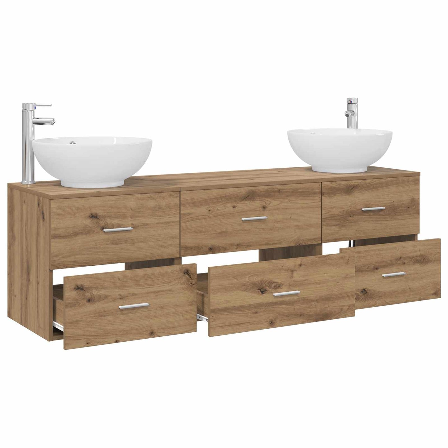 vidaXL Bathroom Furniture Set 3 pcs Artisan Oak 49.5 x 44.5 x 65 cm