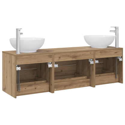 vidaXL Bathroom Furniture Set 3 pcs Artisan Oak 49.5 x 44.5 x 65 cm