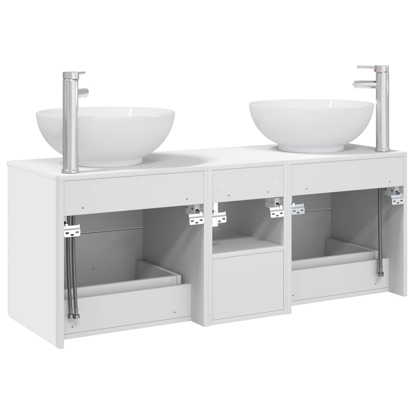vidaXL Bathroom Furniture Set 3 pcs White 49.5 x 44.5 x 65 cm