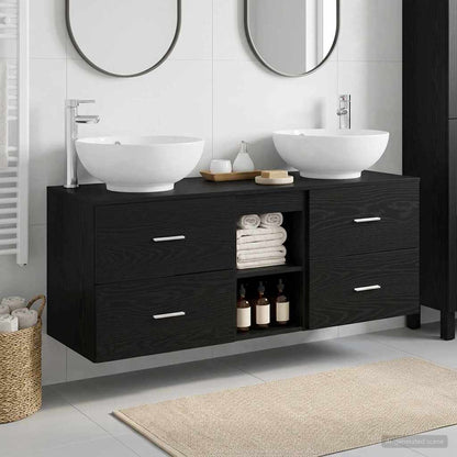vidaXL Bathroom Furniture Set 3 pcs Black 49.5 x 44.5 x 65 cm