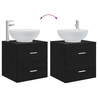 vidaXL Bathroom Furniture Set 3 pcs Black 49.5 x 44.5 x 65 cm