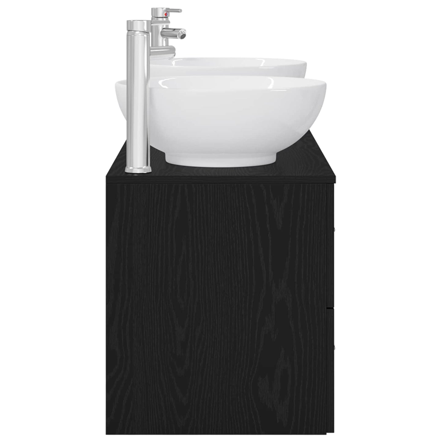 vidaXL Bathroom Furniture Set 3 pcs Black 49.5 x 44.5 x 65 cm