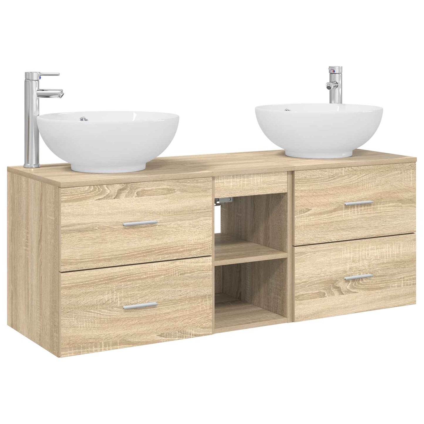 vidaXL Bathroom Furniture Set 3 pcs Sonoma Oak 49.5 x 44.5 x 65 cm