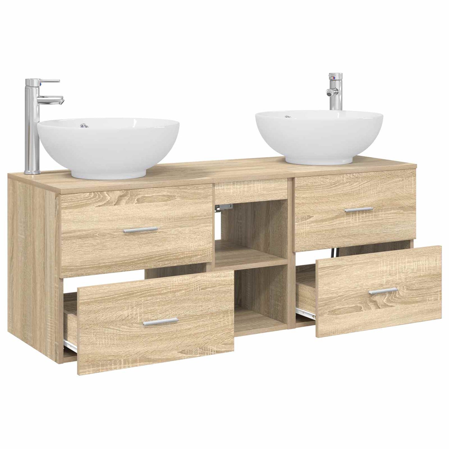 vidaXL Bathroom Furniture Set 3 pcs Sonoma Oak 49.5 x 44.5 x 65 cm
