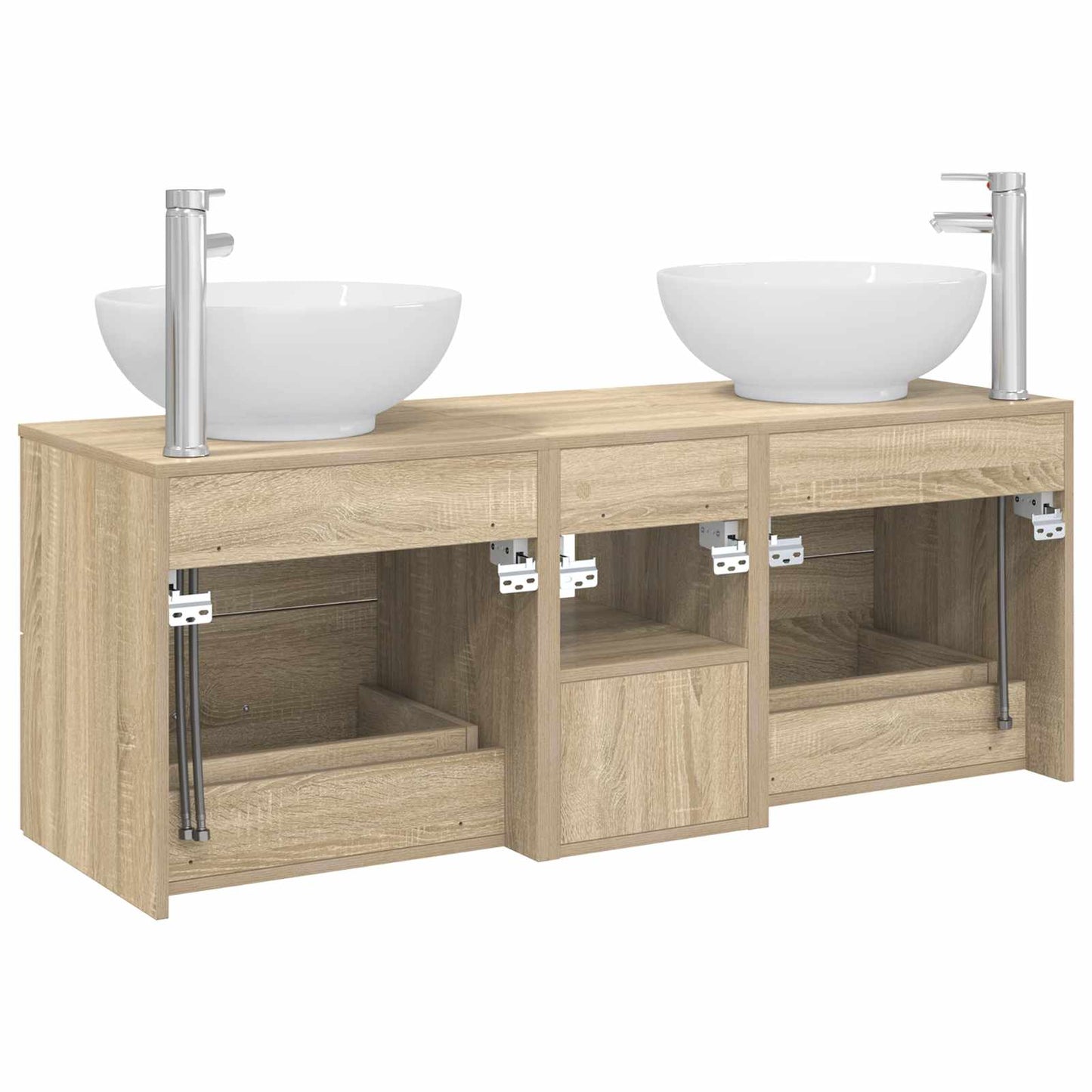 vidaXL Bathroom Furniture Set 3 pcs Sonoma Oak 49.5 x 44.5 x 65 cm