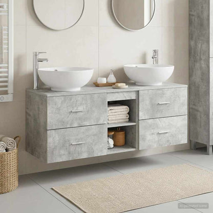 vidaXL Bathroom Furniture Set 3 pcs Concrete Grey 49.5 x 44.5 x 65 cm