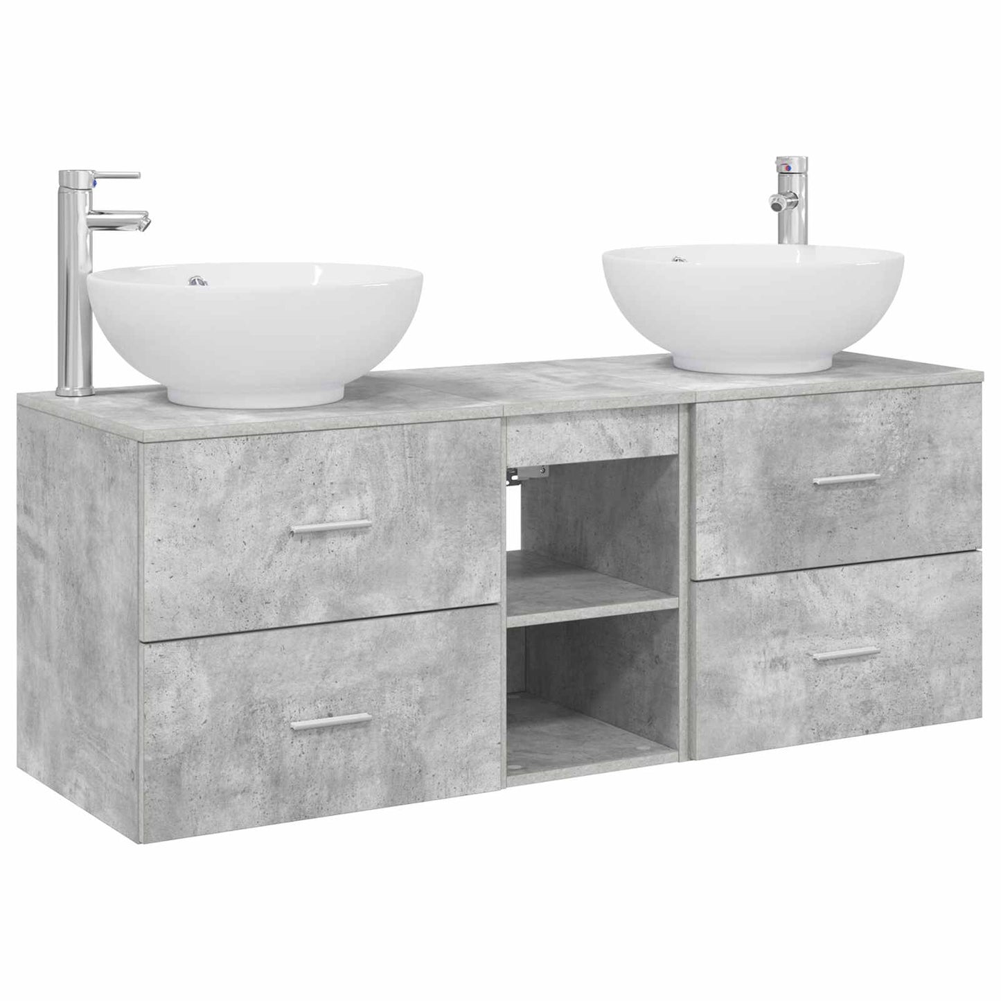 vidaXL Bathroom Furniture Set 3 pcs Concrete Grey 49.5 x 44.5 x 65 cm