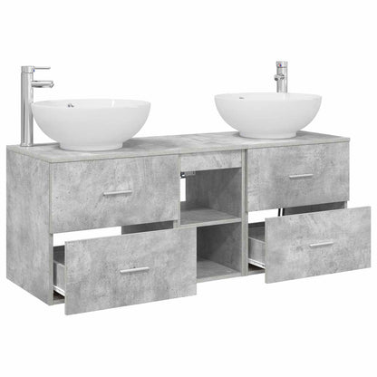 vidaXL Bathroom Furniture Set 3 pcs Concrete Grey 49.5 x 44.5 x 65 cm