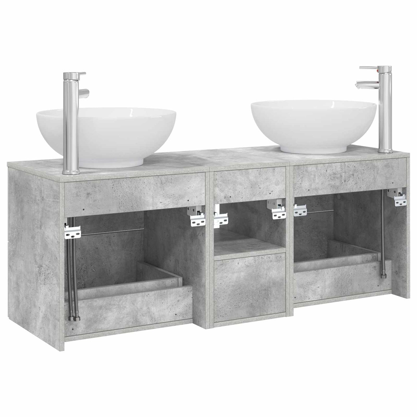 vidaXL Bathroom Furniture Set 3 pcs Concrete Grey 49.5 x 44.5 x 65 cm