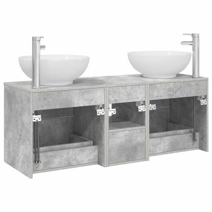 vidaXL Bathroom Furniture Set 3 pcs Concrete Grey 49.5 x 44.5 x 65 cm