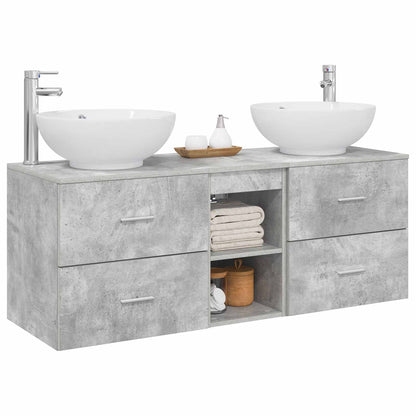 vidaXL Bathroom Furniture Set 3 pcs Concrete Grey 49.5 x 44.5 x 65 cm