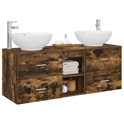 vidaXL Bathroom Furniture Set 3 pcs Smoked Oak 49.5 x 44.5 x 65 cm