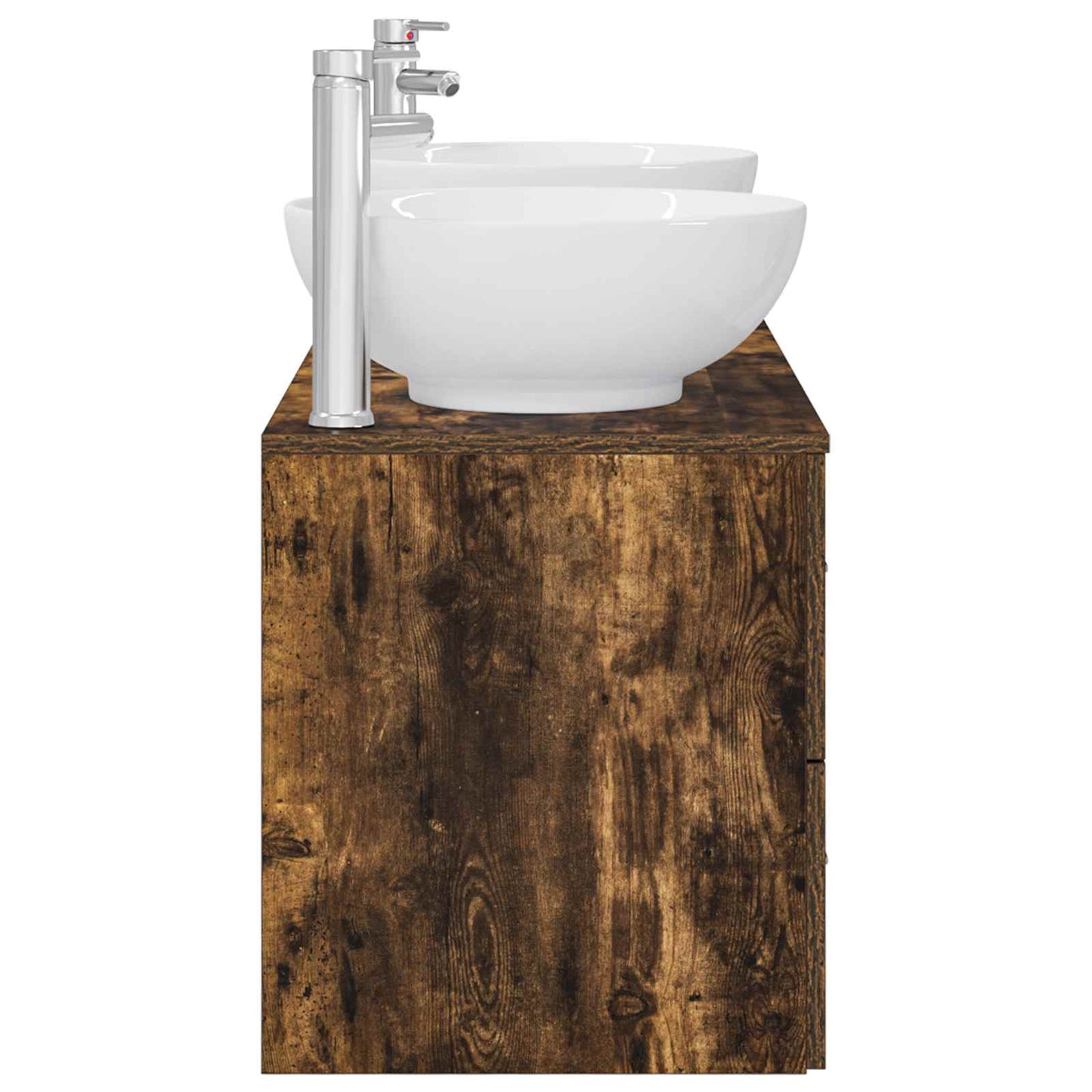 vidaXL Bathroom Furniture Set 3 pcs Smoked Oak 49.5 x 44.5 x 65 cm