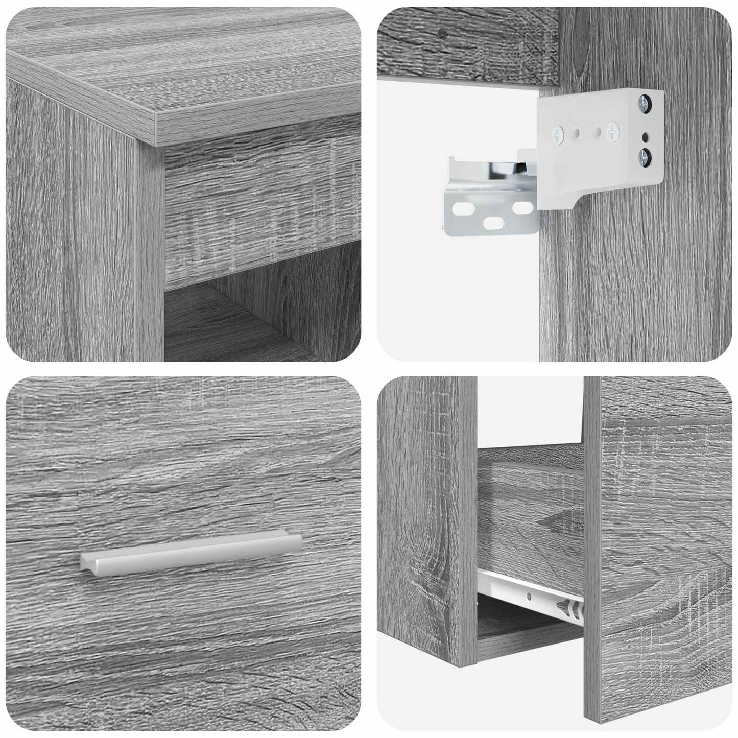 vidaXL Bathroom Furniture Set 3 pcs Grey Sonoma 49.5 x 44.5 x 65 cm