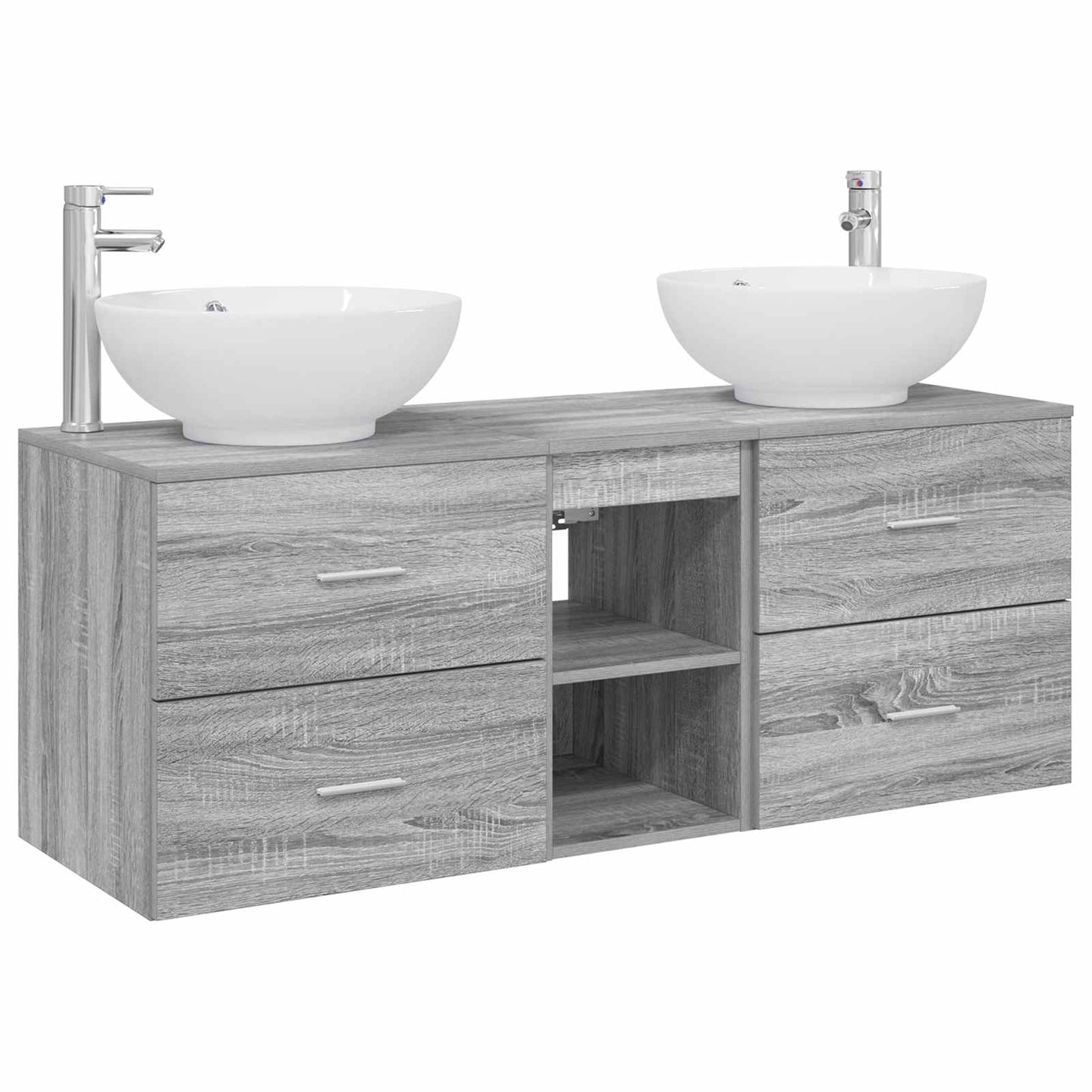vidaXL Bathroom Furniture Set 3 pcs Grey Sonoma 49.5 x 44.5 x 65 cm