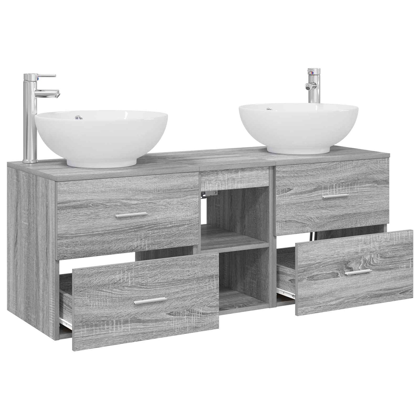 vidaXL Bathroom Furniture Set 3 pcs Grey Sonoma 49.5 x 44.5 x 65 cm