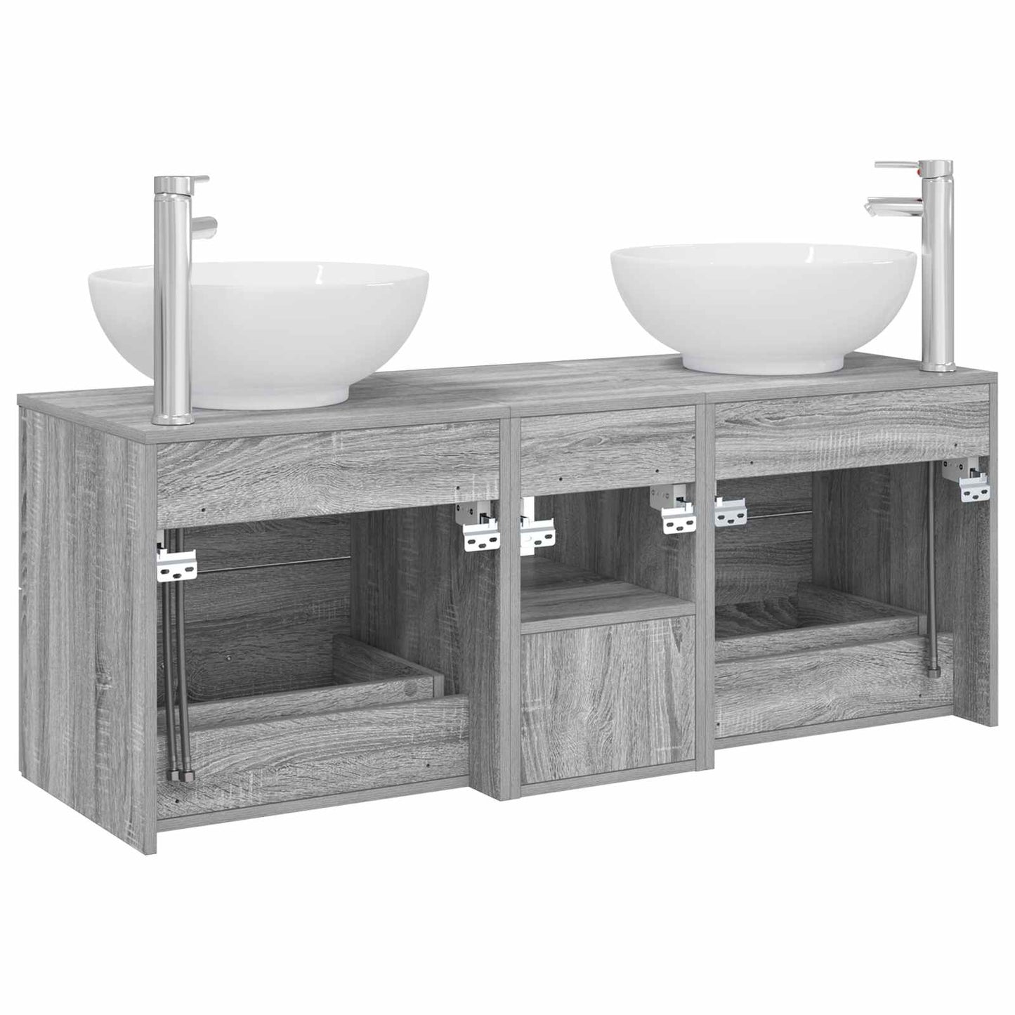 vidaXL Bathroom Furniture Set 3 pcs Grey Sonoma 49.5 x 44.5 x 65 cm